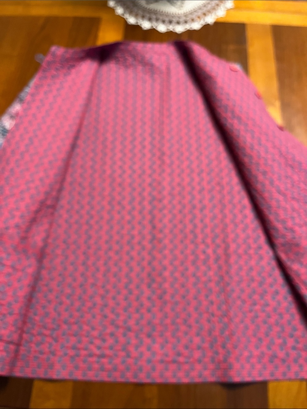Quilted Button-Front Jacket in Raspberry Pink, reversible, medium, new - Picture 13 of 16